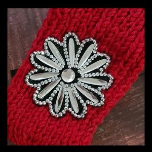 ‼️ 40% OFF NOW ‼️ Xmas Perfect BOHO FLOWER BLING Red Headband w/Rhinestones NWT